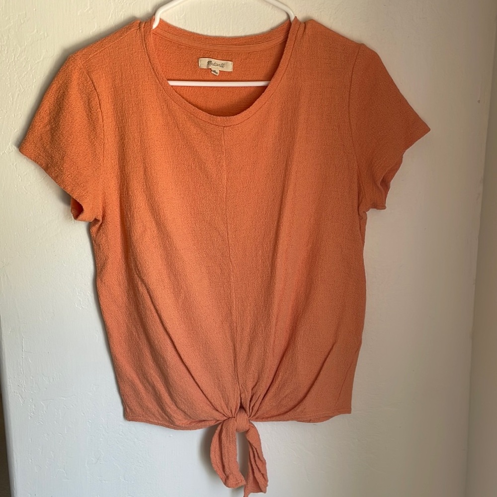 Madewell orange front-tie top